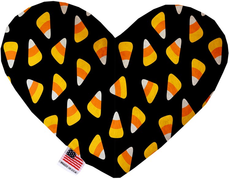 Candy Corn 8 Inch Heart Dog Toy